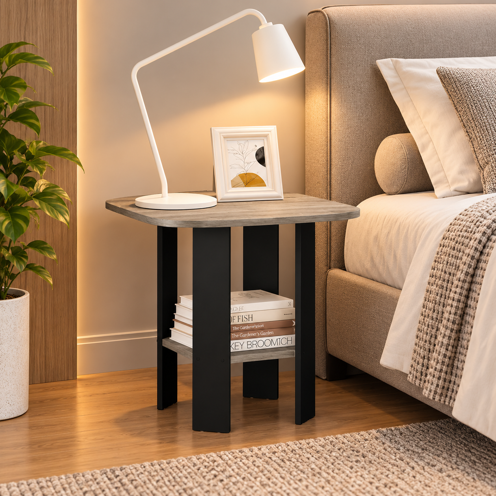Modern Two-Tier Bedside Table