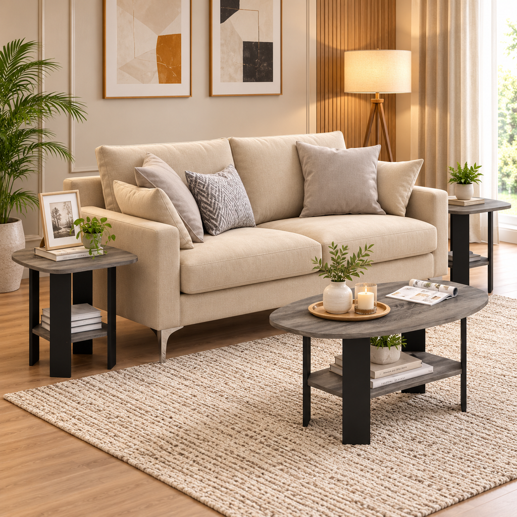 Modern Two-Tier Bedside Table
