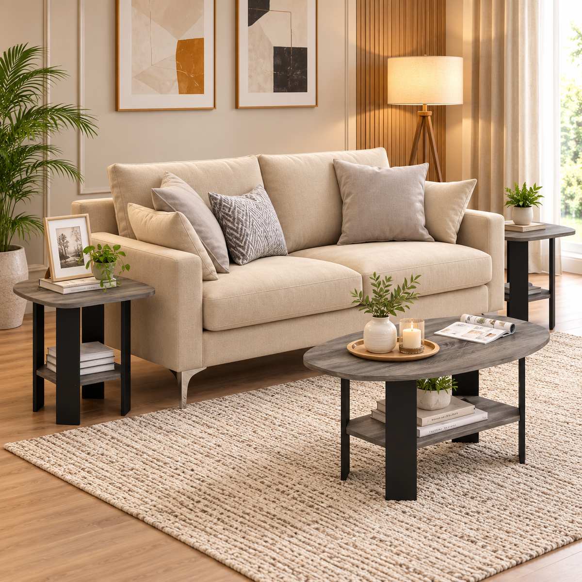Modern Two-Tier Bedside Table